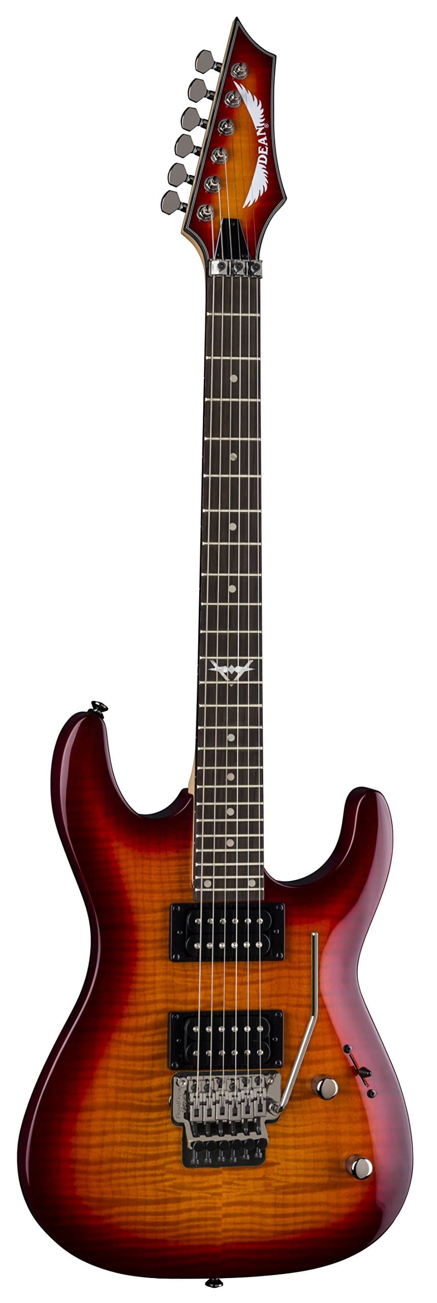 Dean 6 String Custom C350 Floyd Solid-Body Electric Guitar-Trans Amberburst (C350F TAB)