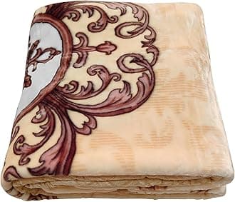 Korean Mink Blanket 55"×75", Silky Soft and Warm - 2 Ply Reversible Raschel Bed Blanket for Single Bed.（150x200cm-2.5kg）.