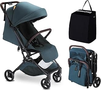 Lightweight Baby Travel Stroller with Carbon Fiber Frame, Compact & Airplane-Friendly, One-Handed Folding Design, 11.6 lbs, Perfect for Toddlers, Blue