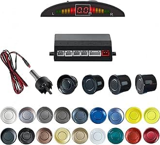 Parking Sensor Kit Backup Sensor Kit Reverse Sensor for Car 18 Color Options for Probes Adjustable Alarm Volume Professional Sensore de Reversa para Carro Safe Driving Assistant（Black）