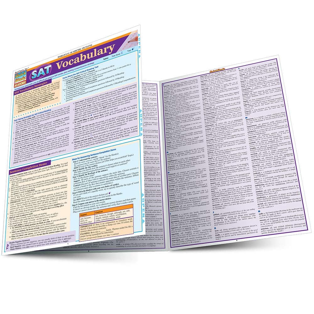 Sat Vocabulary: a QuickStudy Laminated Reference Guide (Quick Study Academic)