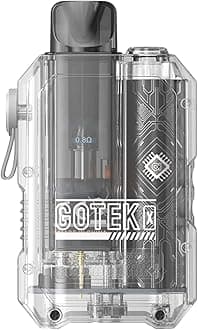 Aspire Gotek X Vape Kit E Cigarette Starter Vape, Smooth MTL & RDTL Vaping, 650mAh Battery, Inhale Activated, 10-13W, Multiple Safety Features, TPD Compliant Ecig, 2ml No Nicotine (Transparent)
