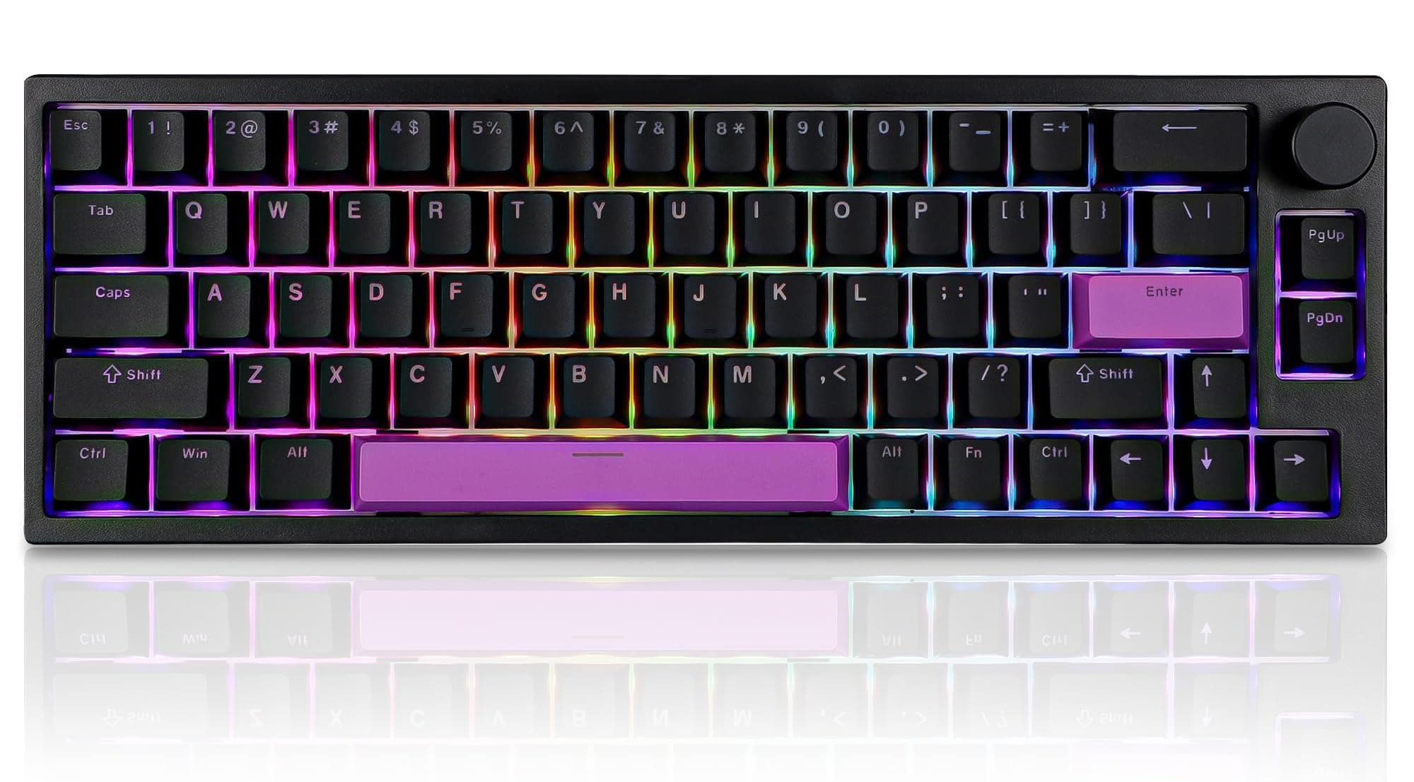 BOYI 66Pro Rapid Trigger Magnetic Switch Mechanical Keyboard,65% Hyper-Fast Actuation Point Adjustable Dedicated 8K Hz Polling Rate HotSwap RGB Wired Gaming Keyboard with Knob (Black)