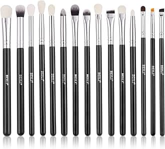 BEILI Eye Makeup Brushes 15pcs Eyeshadow Brushes Soft Synthetic-Natural Hair Eye Shadows Blending Concealers Eyebrow Eyeliner Professional Make Up Brushes Set