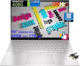 HP Envy 16 Designer Laptop | 16" WQXGA IPS 120Hz Touch 400nits 100% sRGB | Intel 14-core i7-13700H | 32GB DDR5 1TB SSD | GeForce RTX 4060 8GB Graphic | Backlit Thunderbolt Win11Pro w/DLCA Accessory