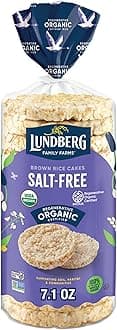 Lundberg Organic Brown Rice Cakes, Salt-Free, Gluten-Free, Vegan, Healthy Snacks, 8.5 Oz