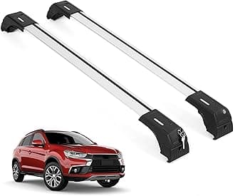 Roof Rack Cross Bars for Mitsubishi Outlander Sport 2011-2026 (Not fit for Outlander) | Lockable Aluminum Crossbars for Rooftop | Compatible with Flush Rails - Silver