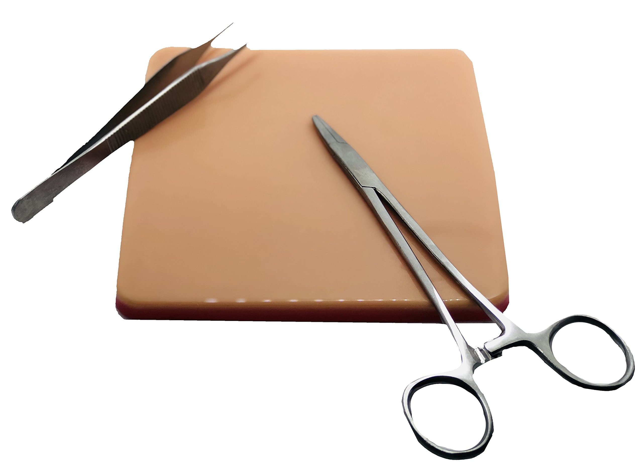 PRO - Suturing Simulation Skin Pad for Surgical Skill Trainer with Tools (6"Needle Holder + Adson Pickups)
