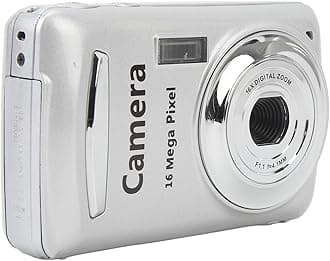 Digital Camera, 1080P 16MP Digital Point and Shoot Camera, 2.4 Inch HD Screen, 16X Digital Zoom, Auto Focus, Multi Axis Stabilization, Portable Travel Camera for Kids Student