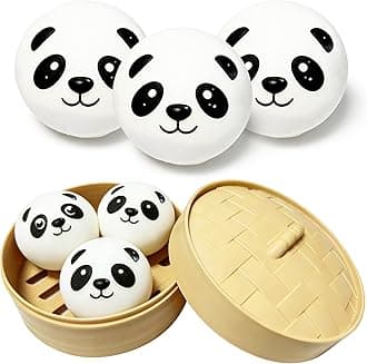 ZTATU Mini Panda Dumpling Squishy Toys (3 Pack) Sensory Fidget Toys Stress Balls for Adults, Squishy Stress Ball Party Favors for Kids 8-12, Stress Relief Gifts Easter Basket Stuffer