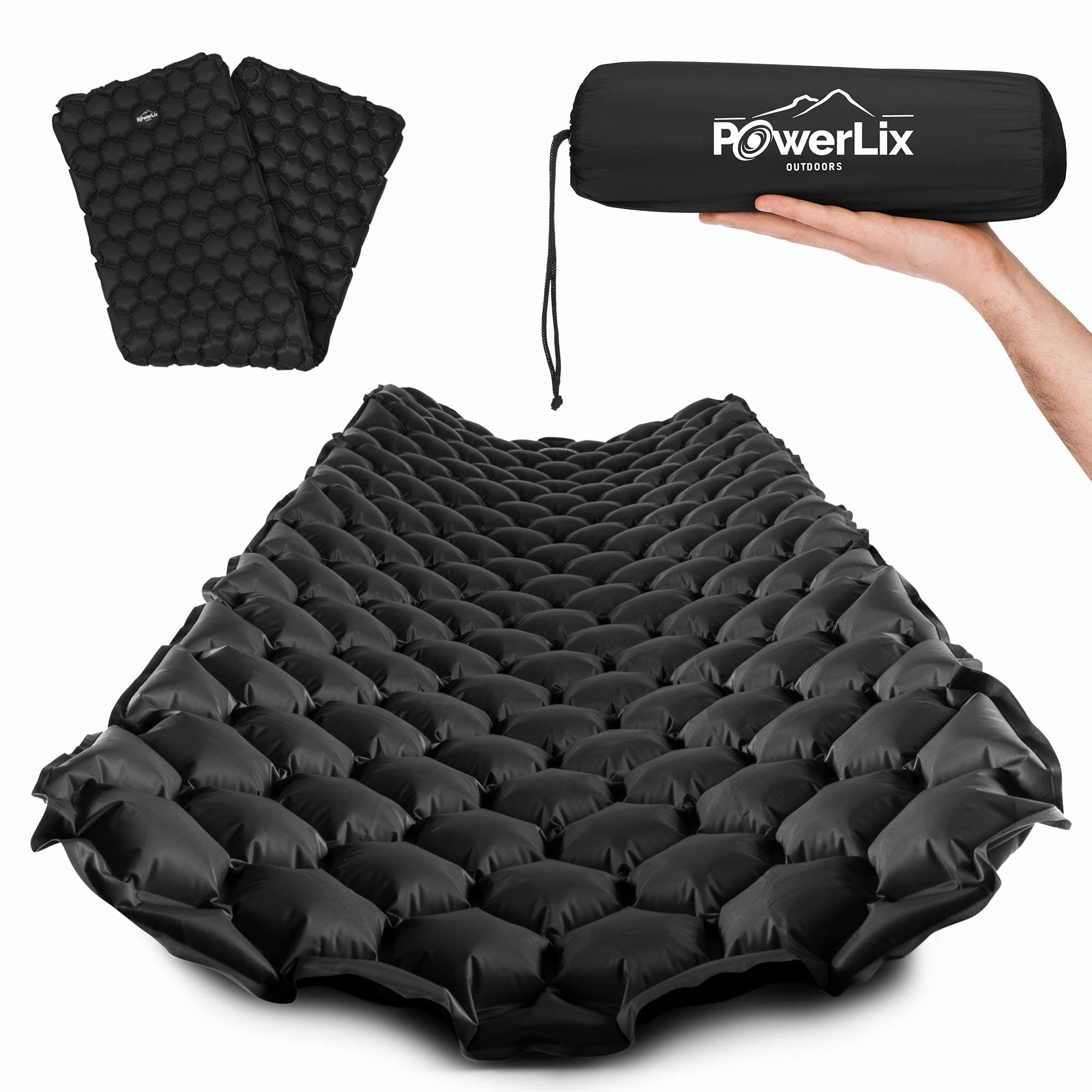 Sleeping Pad – Ultralight Inflatable Sleeping Mat, Ultimate for Camping, Backpacking, Hiking – Airpad, Inflating Bag, Carry Bag, Repair Kit – Compact & Lightweight Air Mattress (Black)
