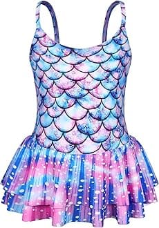 AmzBarley Girls Swimming Costume Girls Swimsuit Kids 1 Piece Mermaid Swimwear Bathing Suit