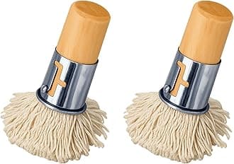 JapanBargain Takoyaki Oil Brush 2-Pack, Restaurant-Grade Cotton Basting Brush with Wooden Handle for Teppanyaki Grill, Cast Iron Seasoning, Okonomiyaki & Taiyaki Pans, Heat Safe Oil Applicator