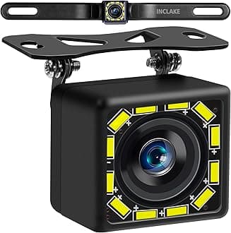 Car Backup Camera, Rear View Camera Ultra HD 12 LED Night Vision,Waterproof Reverse Camera 140° Wide View Angel with Multiple Mount Brackets for Universal Cars,SUV,Trucks,RV and More