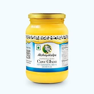 Akshayakalpa Organic Cow Ghee ? Pure organic ghee, traditionally-churned, chemical-free, granular ghee, nutritious by nature -490 gm