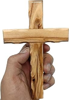 Zuluf 6.2" Olive Wood Plain Wall Cross | Christian Handmade Wooden Cross for Wall from Jerusalem Holy Land | Wall Cross for Home Decor | Catholic Wall Art | Religious Christian Decor Gift