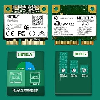 NETELY IEEE 802.11N Mini-PCIE Interface 300Mbps WiFi Adapter for Laptop PCs and Desktop PCs, Mini-PCIE WiFi Card, Qualcomm Atheros AR9287 Wireless Network Adapter (AR9287)