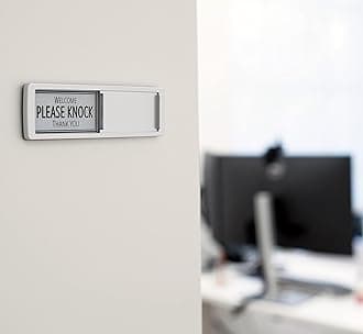 Black & White Please Do Not Disturb Sign, Welcome Please Knock Office Decor, Do Not Disturb Door Hanger Sign Alternative, In a Meeting Signs for Office Doors, 7x2 Meeting in Progress Signs