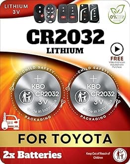 Toyota Key Fob Battery Replacement Kit - CR2032 3V Lithium Batteries (2-Pack) - OEM-Quality for RAV4, Highlander, Camry, Corolla, Prius & More - Easy Install