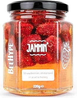 BeeHypeJammin’ - Strawberries in Pure Acacia Honey with Vitamins, Minerals, and Antioxidants - 220g