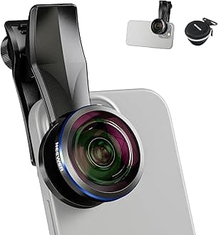 NEEWER 8mm Fisheye Lens with 220° Wide Angle & 17mm Thread Phone Lens Clip, A...