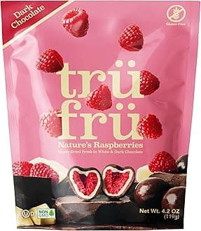 Nature's Raspberries Hyper-Dried Fresh in Dark Chocolate, 4.2 Ounce Bag