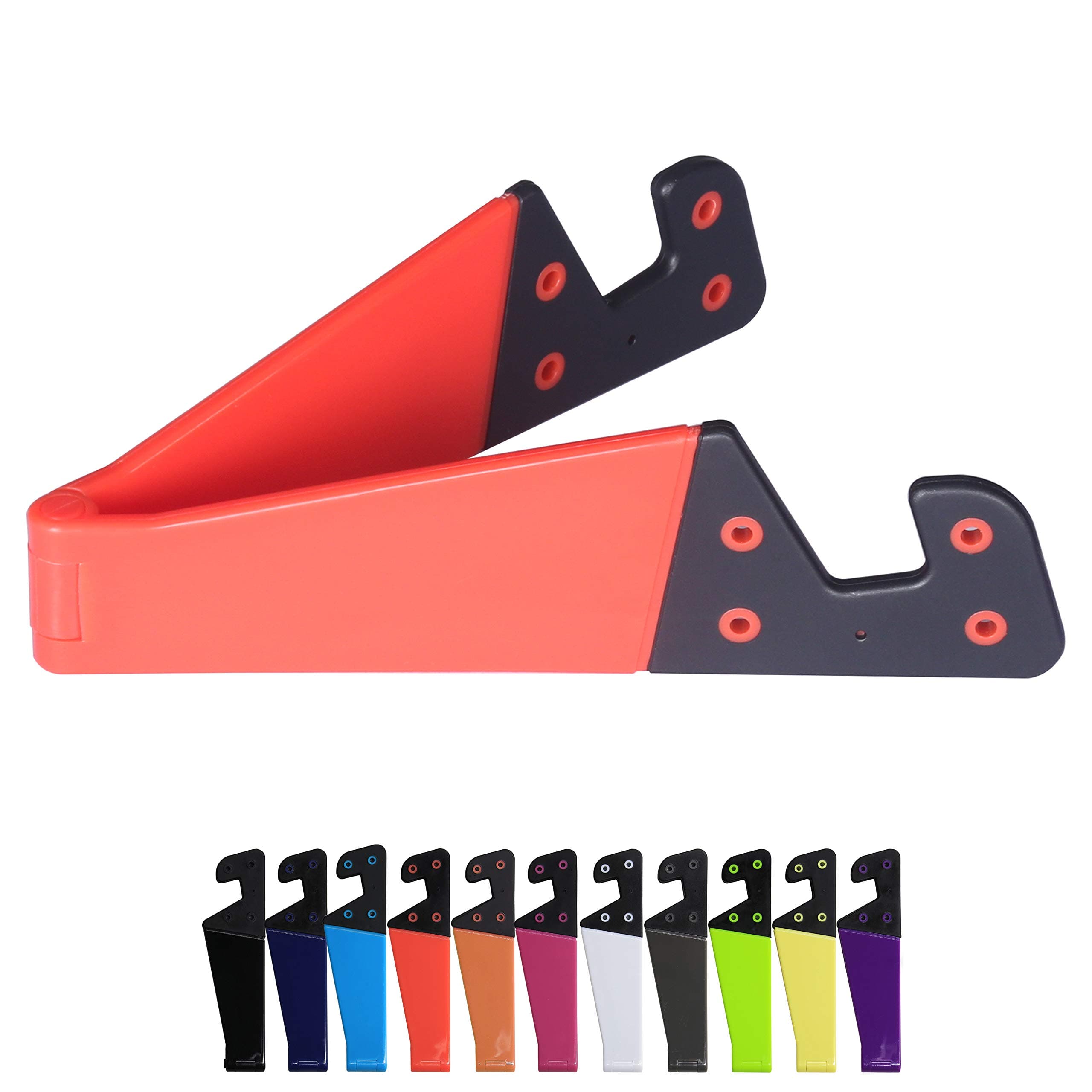 Honsky Universal Plastic Pocket-Sized V Smart Mobile Cell Phone Holder Tablet Stand, Smartphone Mount - (Pack of 12, Bundle, Multi-Color)