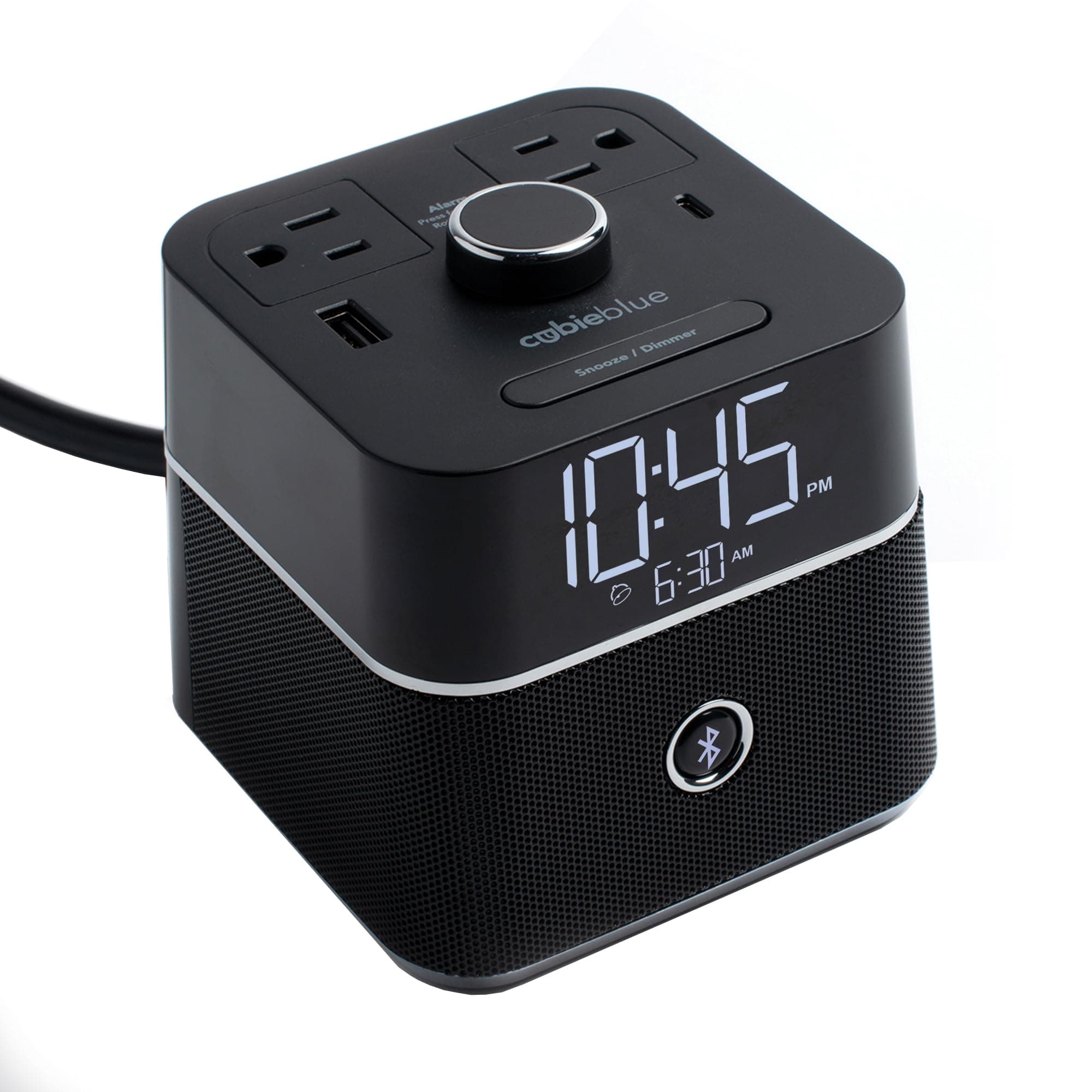 CubieBlue Charging Alarm Clock with Bluetooth Speaker