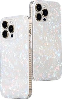 LONLI Hue White Pearl Tort Phone Case for iPhone 14 Pro Case | 360Ã‚° Shock-Absorbent Bumper, Cute, Unique, Aesthetic, Phone Cover, for Women and Girls