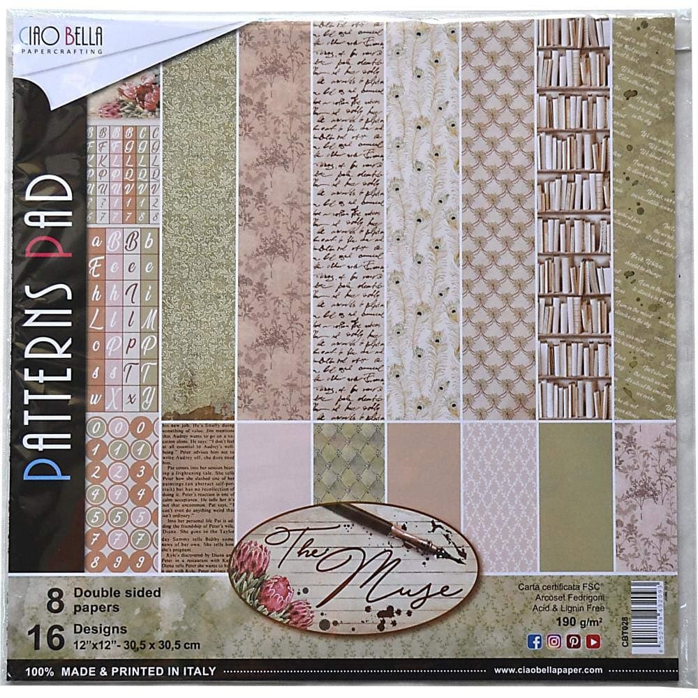 Ciao Bella The Muse 12 x 12 Patterns Pad, Multi