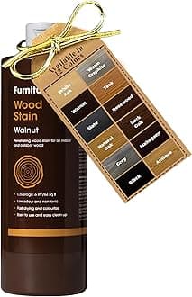 Furniture Clinic Wood Stain (Walnut) – Fast Drying, Highly Concentrated, and Easy-to-Apply Wood Stain for All Indoor & Outdoor Wood – Water Based & Non-Toxic – 500ml