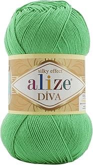 Alize Diva Silky Effect Hand Knitting Yarn 1PC (Color Spring Green no. 778)