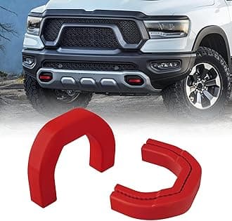 Front Tow Hooks Covers Hitch Cover Customized for RAM 1500 Accessories 2019-2024 | Red (Not Fit for RAM 1500 Classic, 2500, 3500)