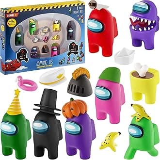 P.M.I. Among Us Crewmate Figures | 8 Toys Out Of 16 Collectibles In 1 Box Merch Incl. The Peeled And Clogged 2 Hidden Impostors Mini With 5 Add’L Hats