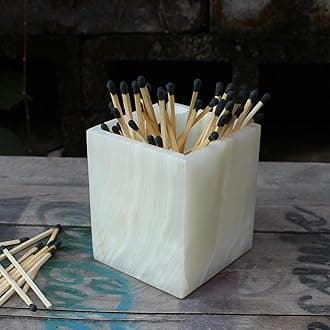 Natural Light Green Onyx Toothbrush Holders for Bathroom, Marble Makeup Brush Holder Countertop Organizer