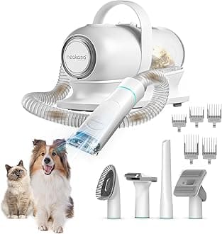 P1 Pro Pet Grooming Kit & Vacuum Suction 99% Pet Hair, Dog Grooming Kit with 5 Professional Grooming Shedding Tools for Dogs Cats and Other Animals