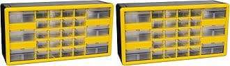 Akro-Mils 26-Drawer Plastic Drawer Storage Cabinet for Garage Organization, Bead Organizer, Building Bricks Storage, Teacher Toolbox, Makeup Organizer, 20-Inch W x 6-Inch D x 10-Inch H, 10126 Yellow