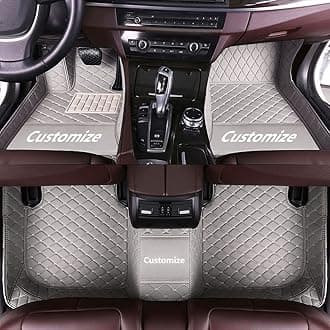Custom Making Car Floor Mats for 90% Car Model Luxury Leather All Weather Waterproof Anti-Skid Full Coverage Liners (Gray)
