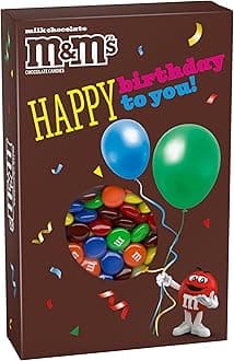 M&M'S Milk Chocolate Candy Happy Birthday Card and Gift Box All in One Birthday Present for All Ages, 10 Oz Box