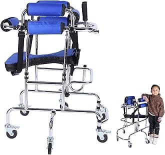 Disabled Walking Aids - Foldable Design Walker for Child, Adjustable Height Width Medical Walker, Comfortable Foam Armrest Mobility Rollator, Suitable for All Children Between 35in-51in