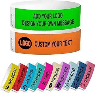 Wrist Bands for Events Custom Wristbands for Events Personalized Wristbands Tyvek Custom Wristband Customized Paper Arm Bands for Business Logo Party Custom Wrist Band Customizable Bracelet