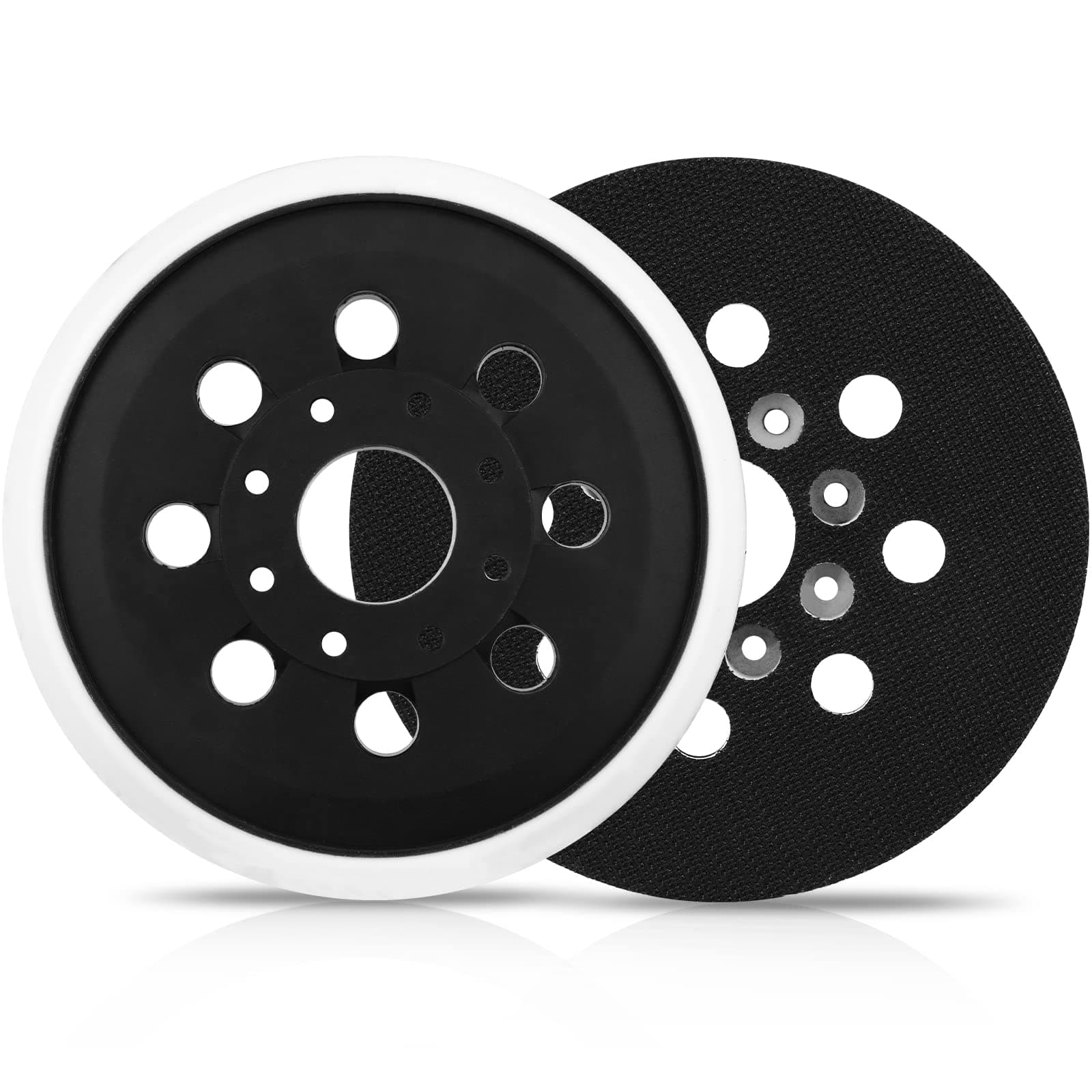 2PCS 5" Hook & Loop Replacement Sander Pad RS034 & RS035 Compatible with Bosch Random Orbital Sander ROS20 ROS20VS ROS20VSC ROS20VSK GEX12V GEX18V ROS10, 5 Inch 8 holes Hard Sand Backing Pad
