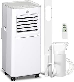 HOMCOM 7000 BTU Portable Air Conditioner, 4-in-1 Air Conditioning Unit, Dehumidifier, Cooling, Fan, Sleep Mode, with Remote Control, 2 Speeds, 24H Timer, Window Venting Kit, 15m²