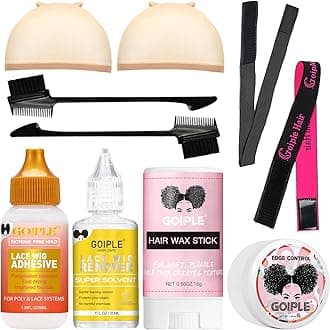 Lace Front Wig Glue Set - Waterproof With Tools, Hair Wax Stick, Remover, Edge Control Wax, Wig Band, and Dual Brush