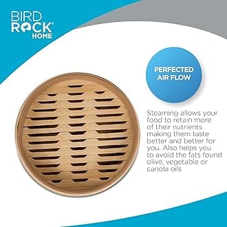 BirdRock Home Bamboo Steamer (Classic Bamboo, 10" Diameter)