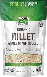 Organic Hulled Millet Now Foods 16 oz Bag