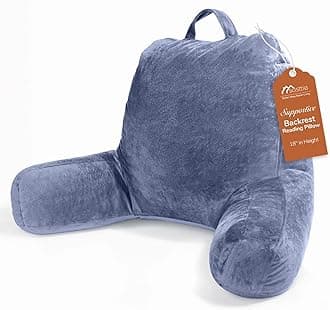 Sasttie Standard Reading Pillow Back Pillow for Sitting in Bed，Memory Foam Chair Pillow，Bed Rest Pillows,Grey Purple