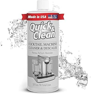 Quick & Clean Cocktail Machine Cleaner & Descaler - Made in the USA - Cleaner & Descaler for At-Home Cocktail Machines - Removes Mineral & Limescale Buildup