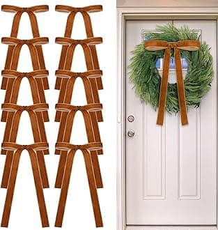 24 Pcs Velvet Bows for Christmas Tree Vintage Rustic Velvet Christmas Ornaments Bows for Door Garland Wreath Decoration