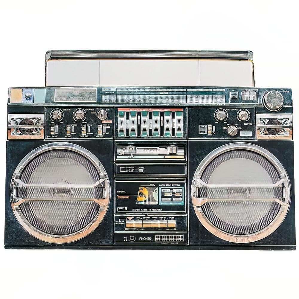 Awesome 80's Boom Box Stand Up - Over 4 feet Long - I Love The 1980's Party Decor - 1 Piece - Brown